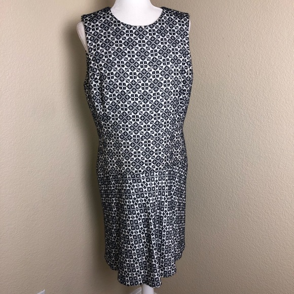 Tory Burch Textured Burlap Print A Line Dress 12 - Picture 2 of 9